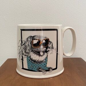 Anthropologie Florence Balducci Dog Illustration Mug Letter D